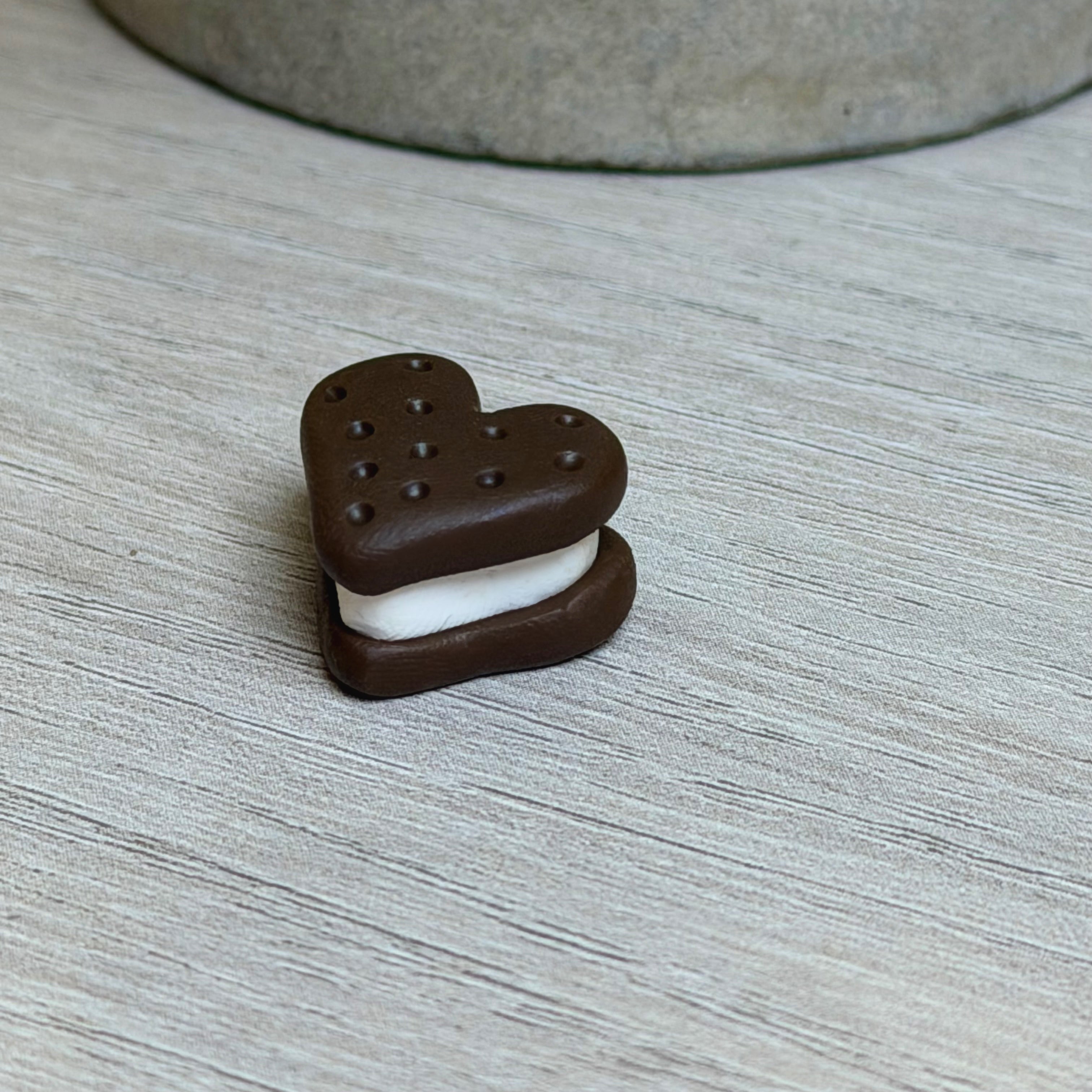 Ice cream sandwich heart charm