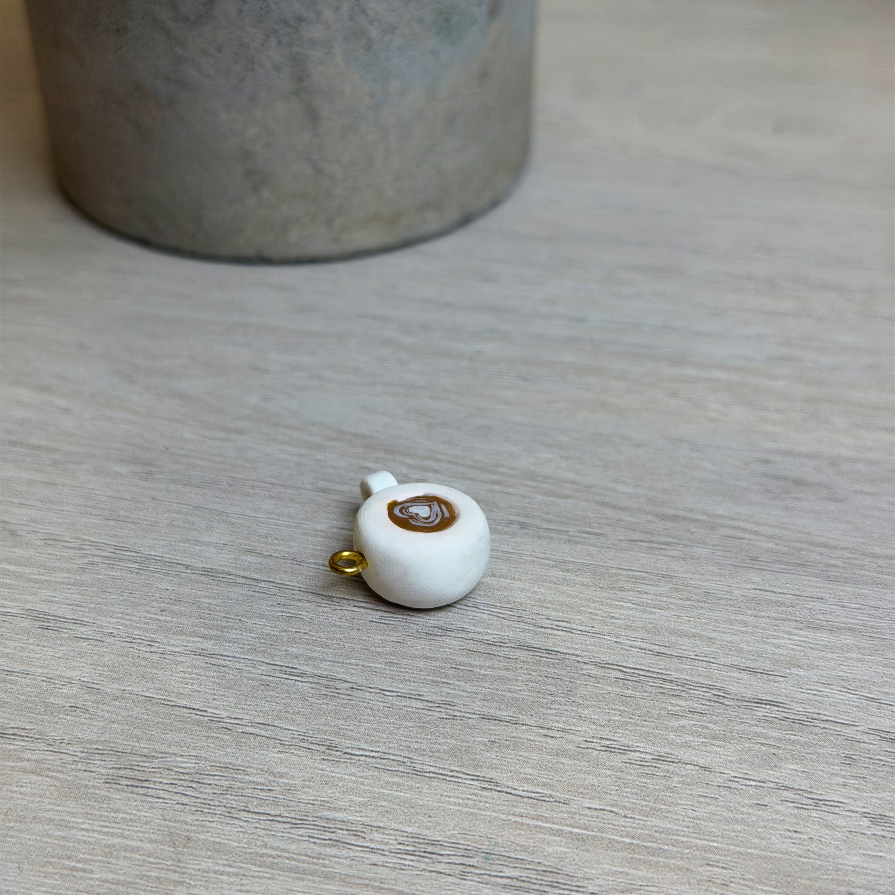 White coffee mug charm