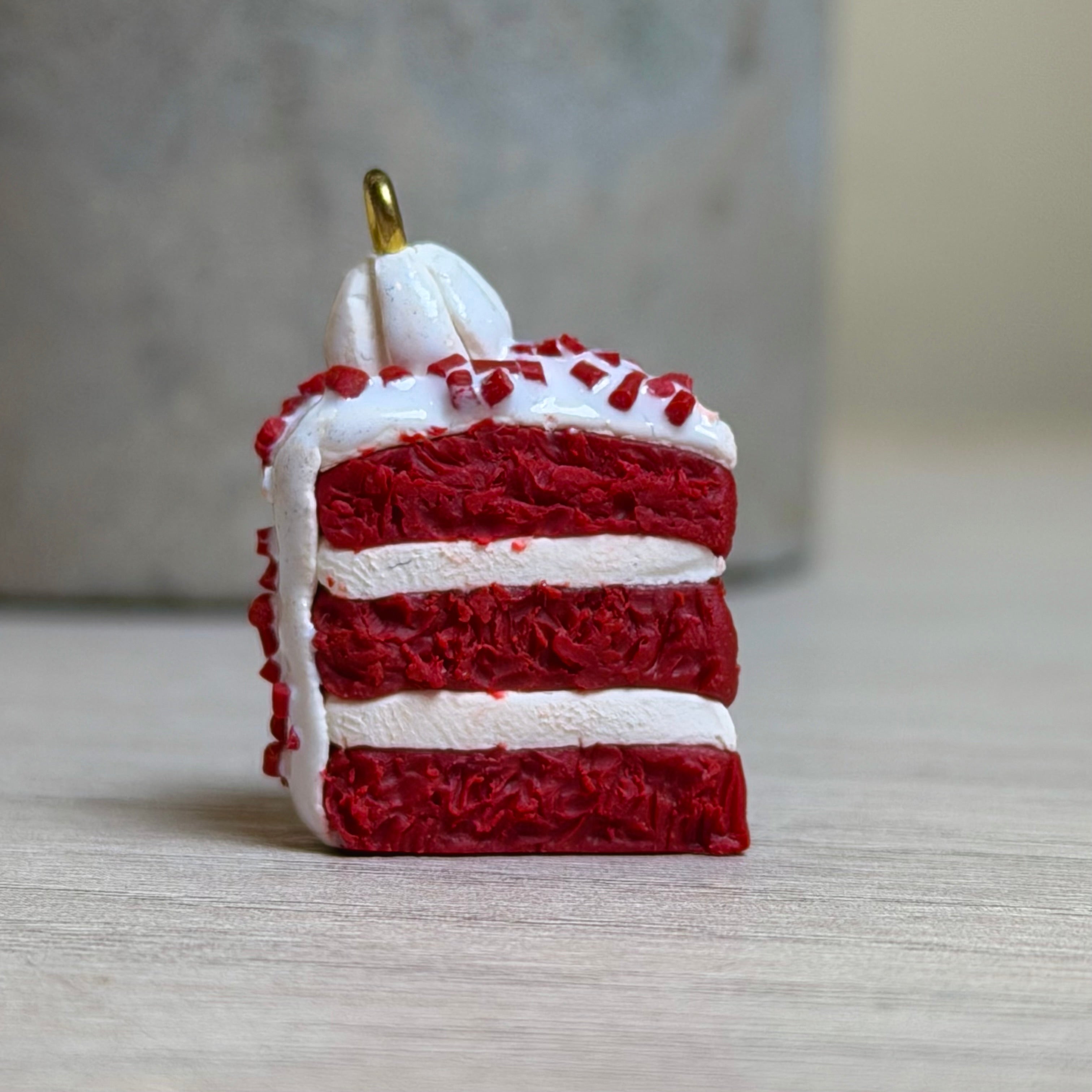 Red velvet cake charm